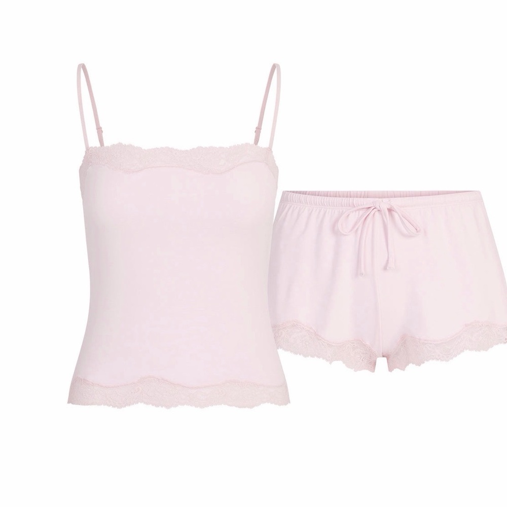 NET SKIMS 2026 valentines day collection Lace cami and short Sleepwear Set